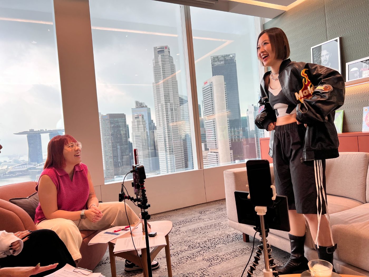 Filming the interview Reel in Singapore