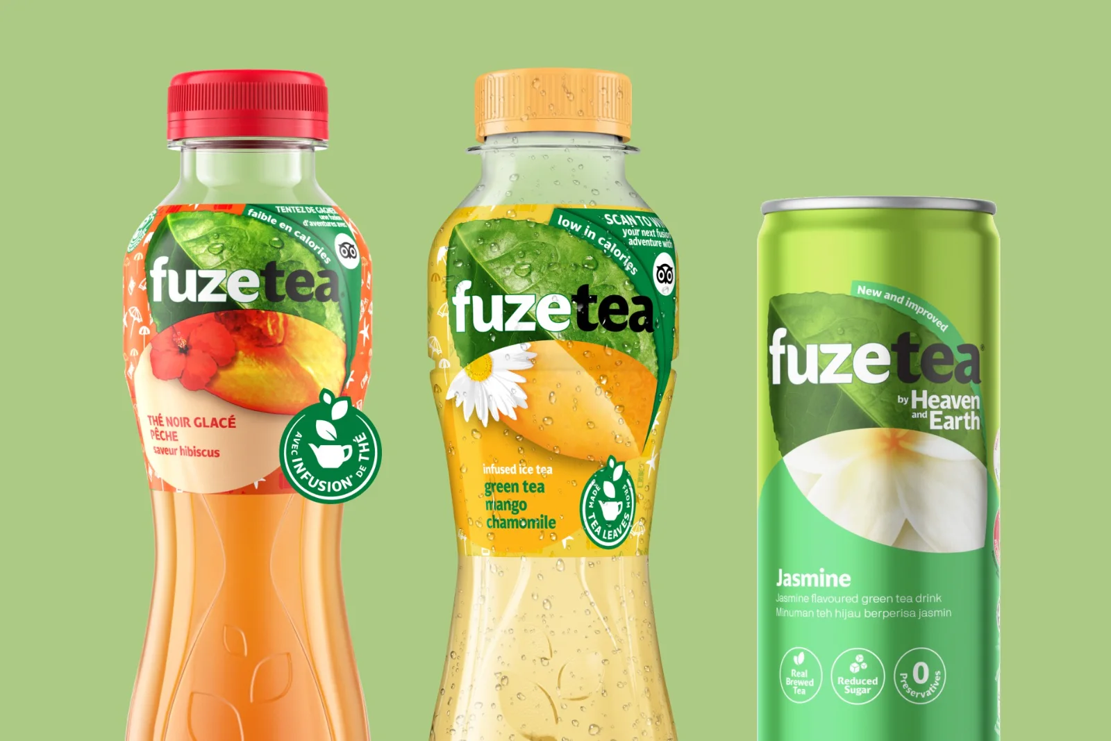 Co-branded Fuze Tea packaging